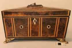 After: tea caddy rebuilt using fresh hide glue.
